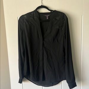 Long tall sally Black womens mesh panel button down